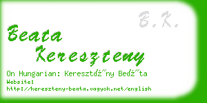 beata kereszteny business card